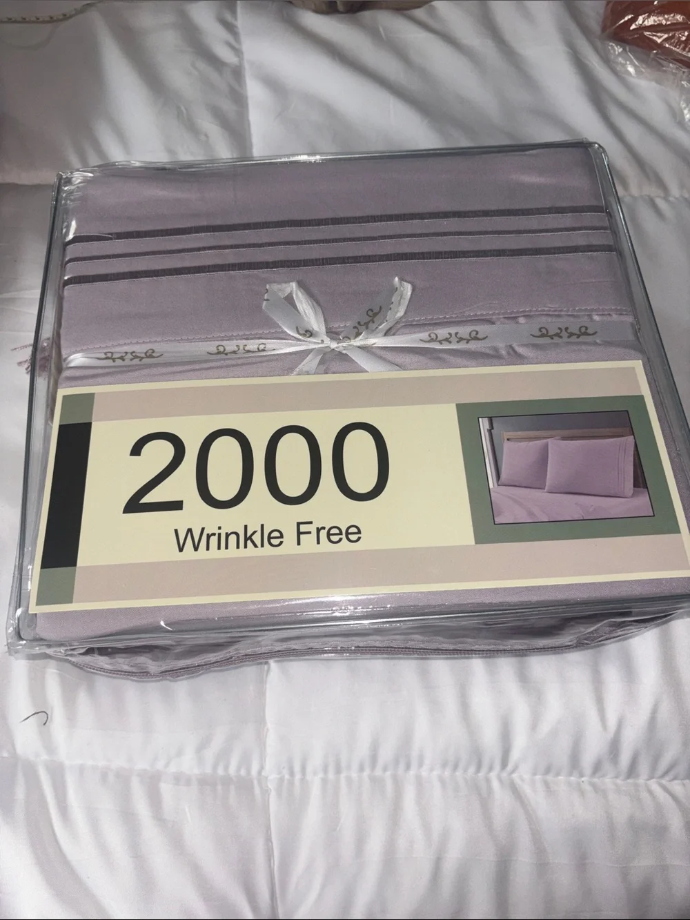 2000 Thread Wrinkle Free Lilac Sheet Set